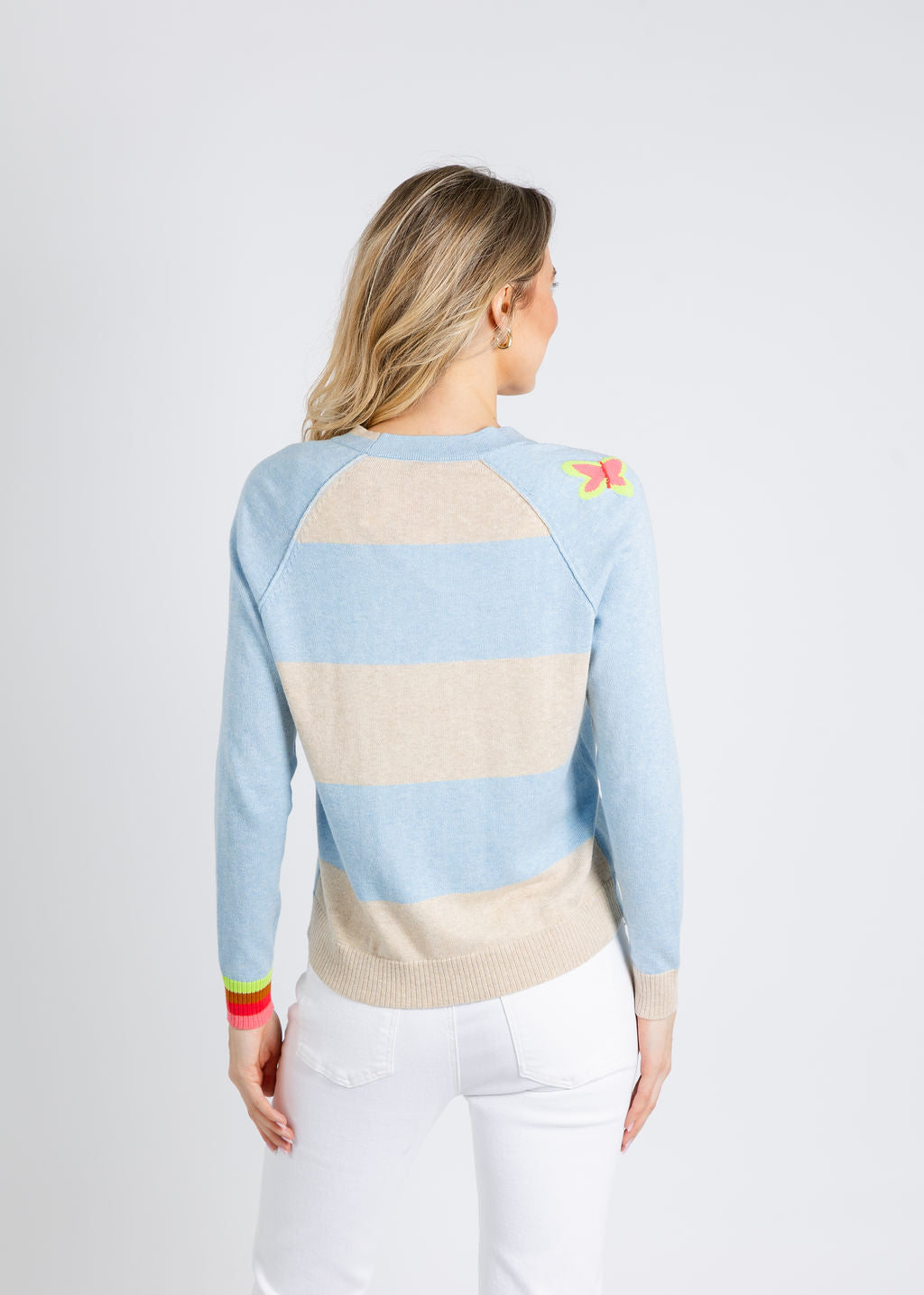 Zaket & Plover Good Vibes Cardigan in Sky Blue available at Barbara Katz