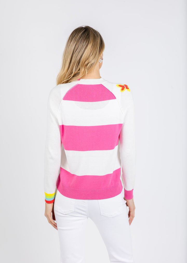 Zaket & Plover Good Vibes Cardigan in White available at Barbara Katz