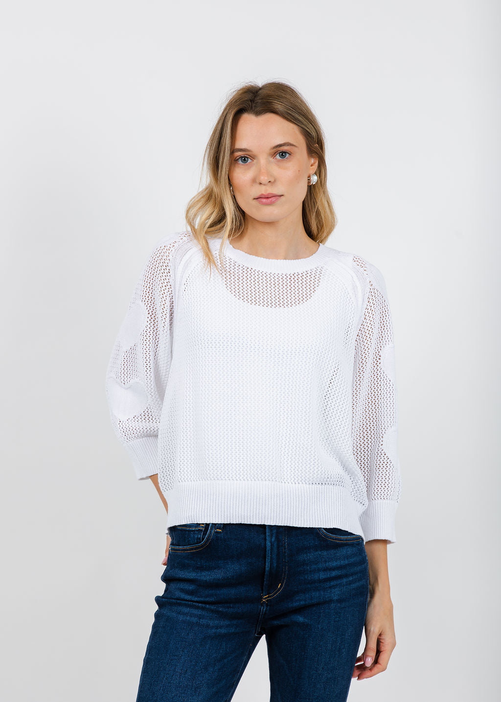 Zaket & Plover Hearts On My Sleeve Sweater in White available at Barbara Katz