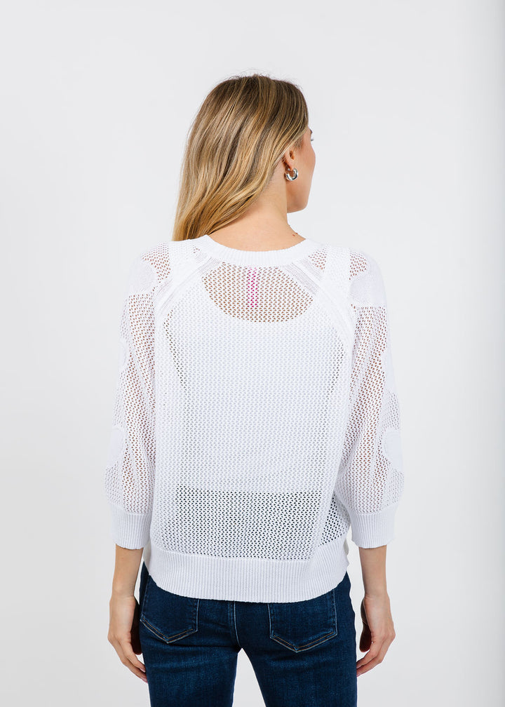 Zaket & Plover Hearts On My Sleeve Sweater in White available at Barbara Katz