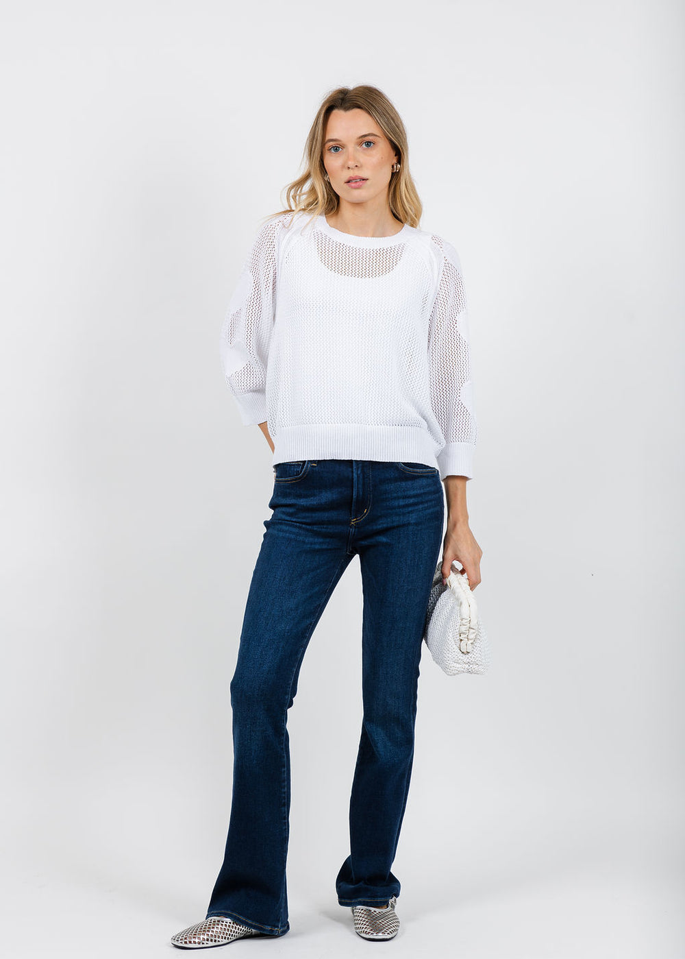 Zaket & Plover Hearts On My Sleeve Sweater in White available at Barbara Katz