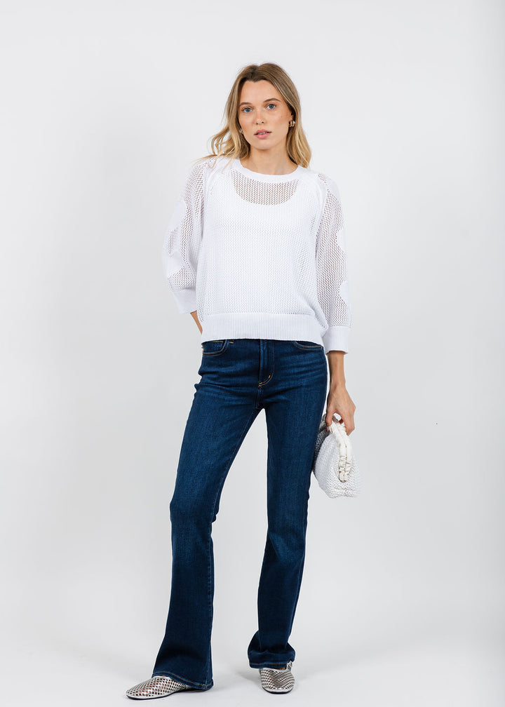 Zaket & Plover Hearts On My Sleeve Sweater in White available at Barbara Katz