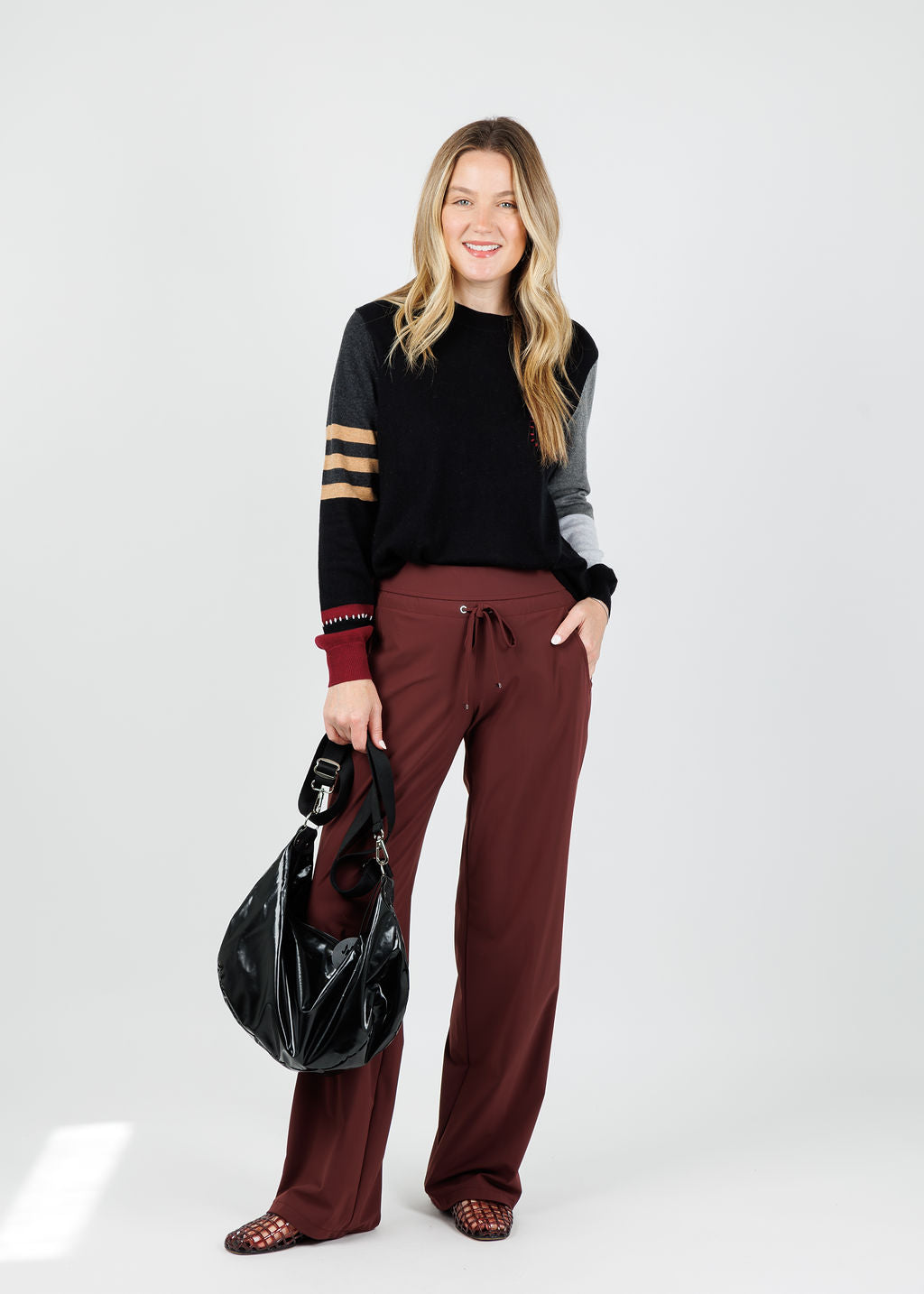 Zaket & Plover Mia Stitch Pocket Sweater in Black available at Barbara Katz