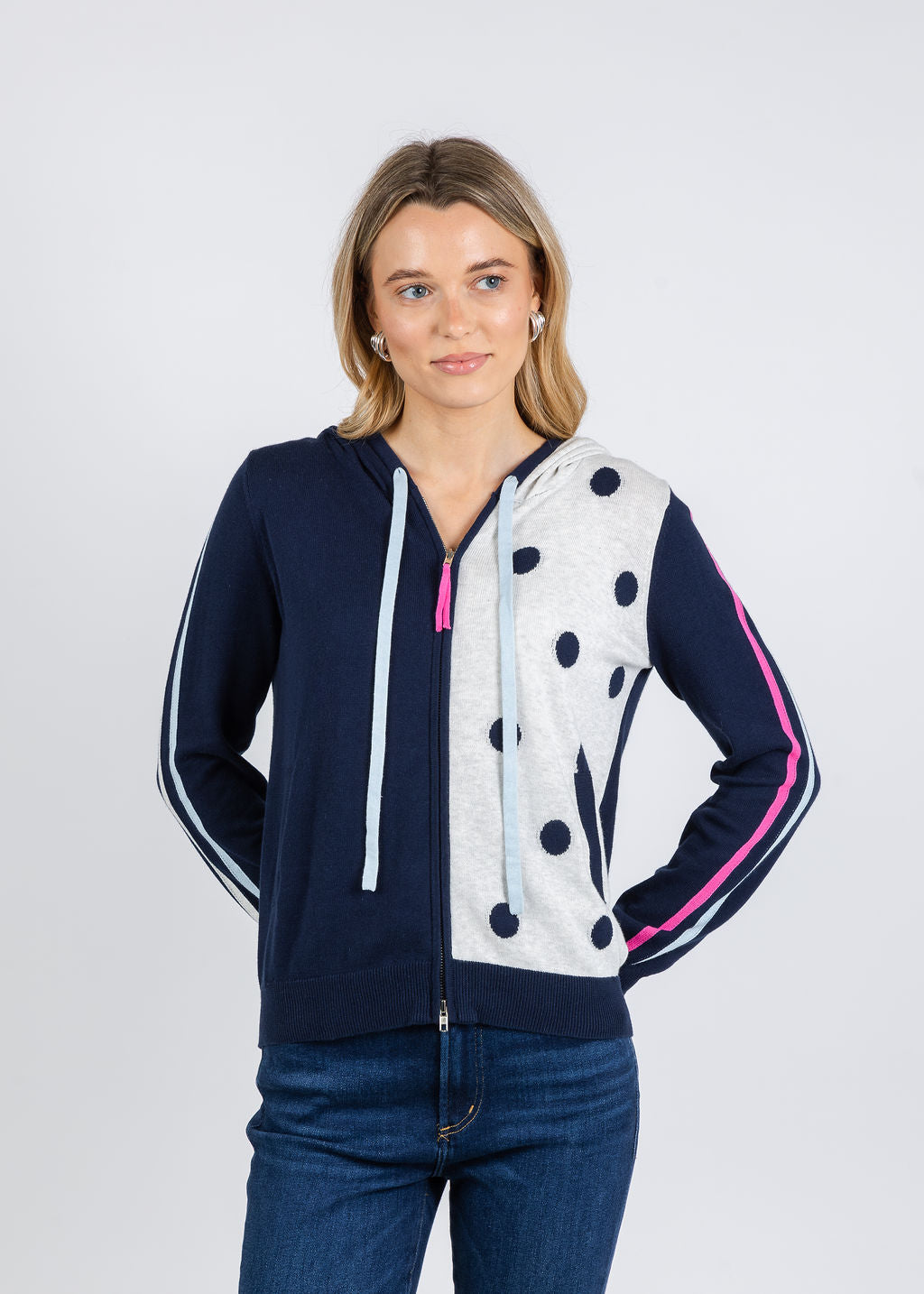 Zaket & Plover Ophelia Dot Hoodie in Ink available at Barbara Katz