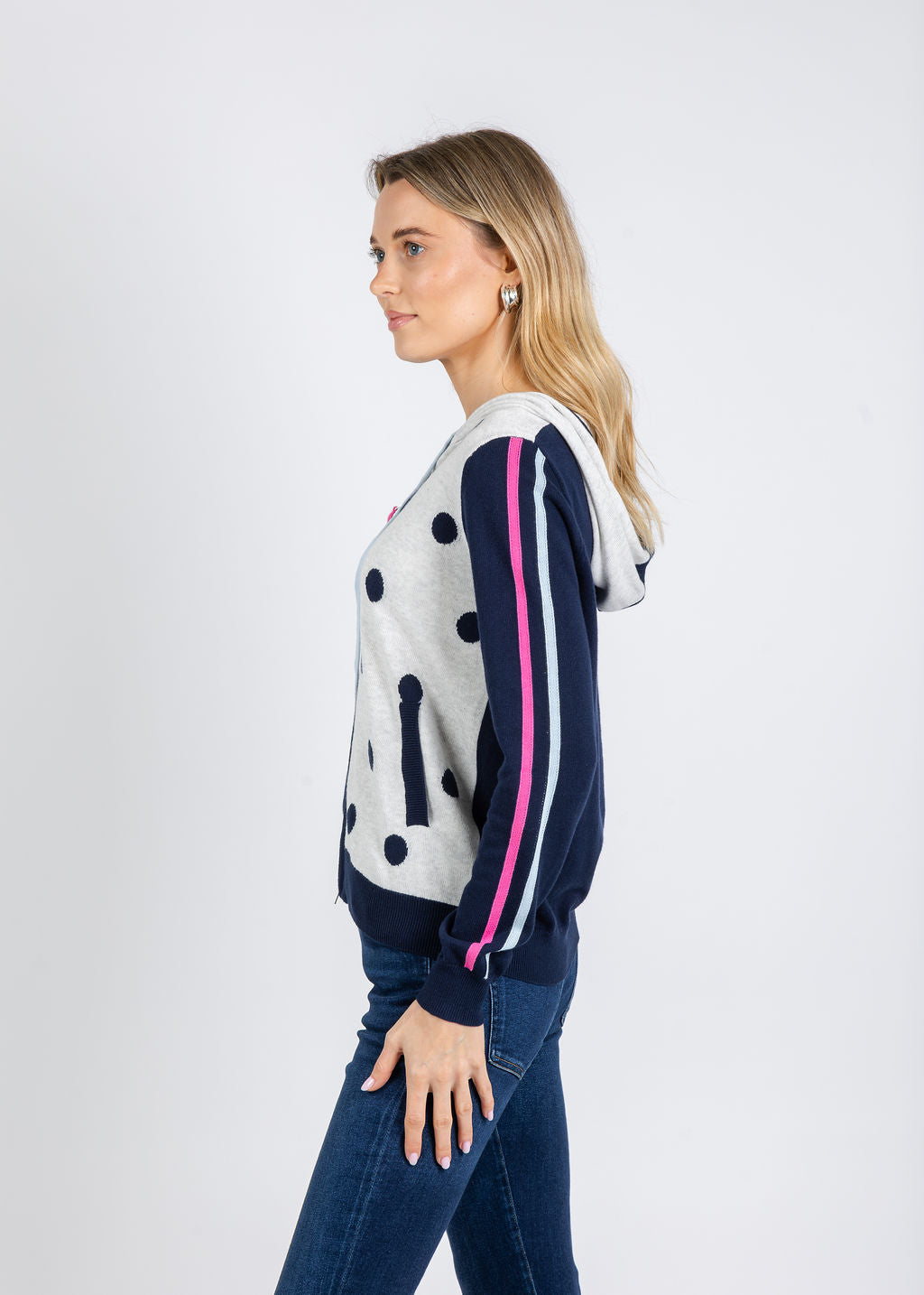 Zaket & Plover Ophelia Dot Hoodie in Ink available at Barbara Katz
