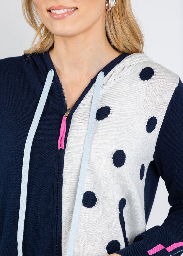 Zaket & Plover Ophelia Dot Hoodie in Ink available at Barbara Katz