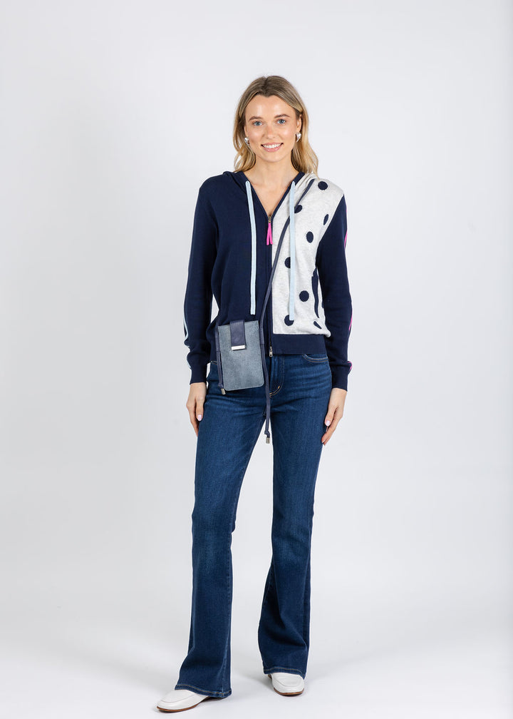 Zaket & Plover Ophelia Dot Hoodie in Ink available at Barbara Katz