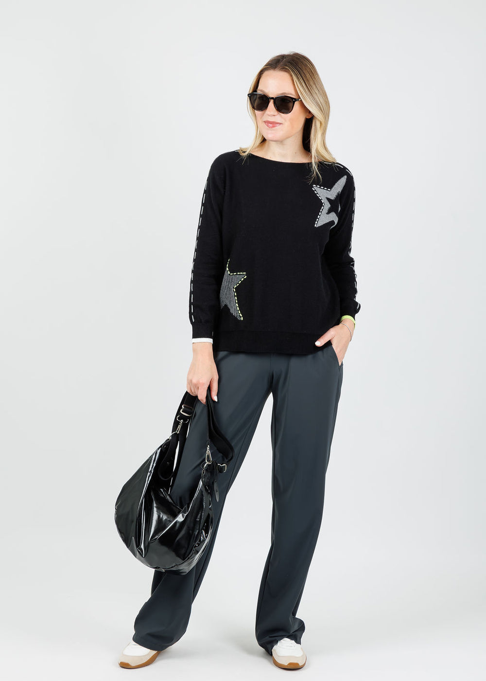 Zaket & Plover Starry Night Sweater in Black available at Barbara Katz
