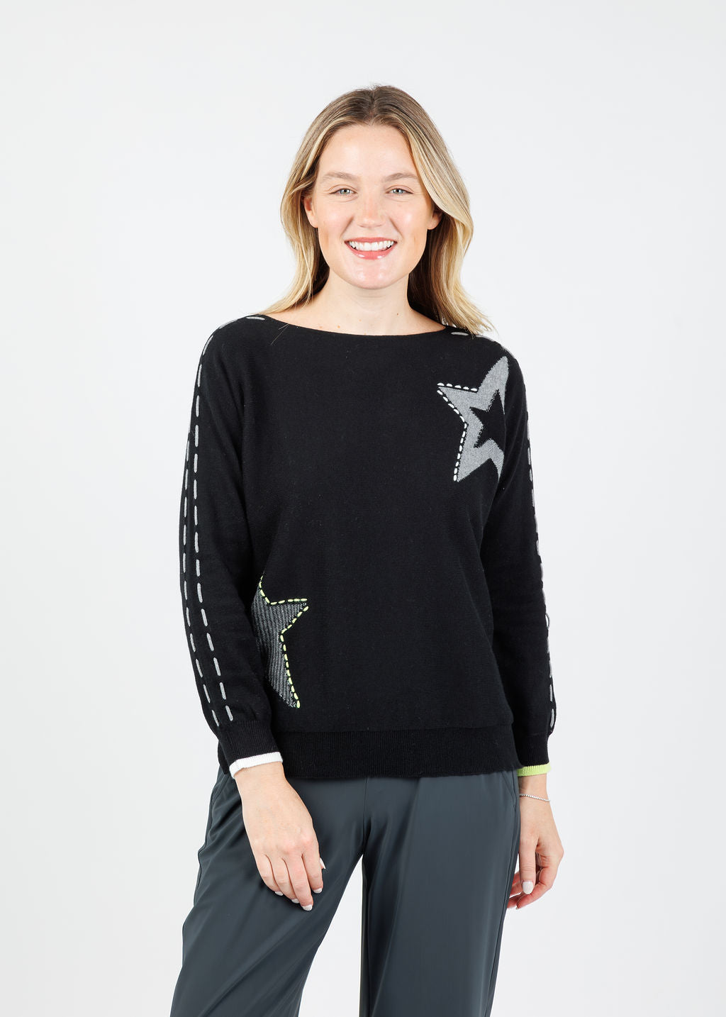Zaket & Plover Starry Night Sweater in Black available at Barbara Katz