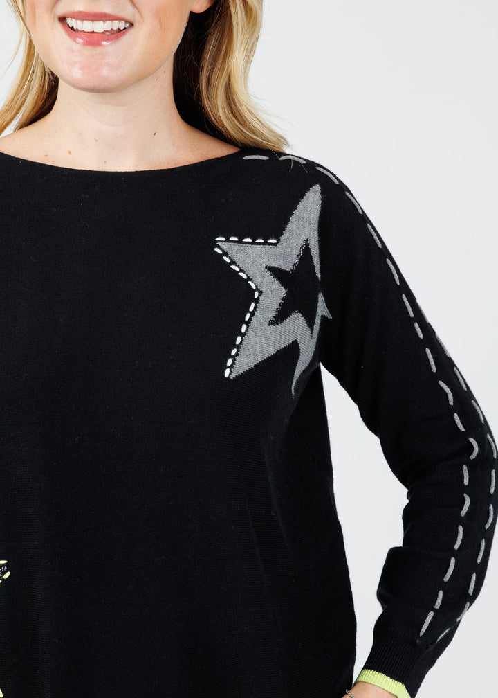 Zaket & Plover Starry Night Sweater in Black available at Barbara Katz