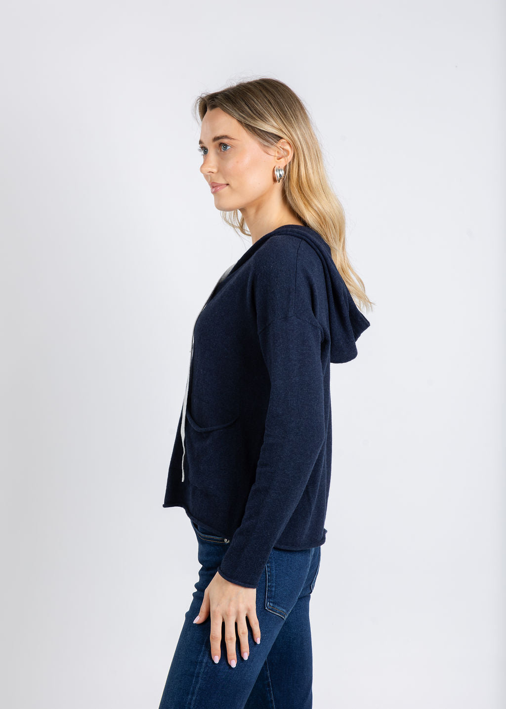 Zaket & Plover Zara Boxy Hoodie in Dark Navy available at Barbara Katz