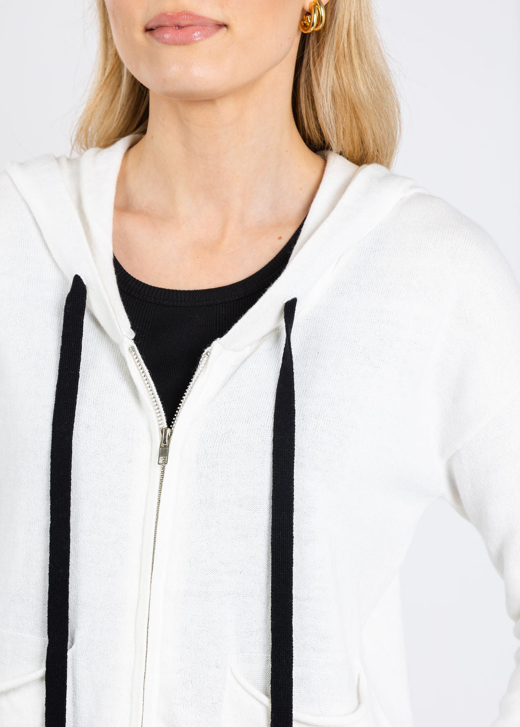 Zaket & Plover Zara Boxy Hoodie in White available at Barbara Katz