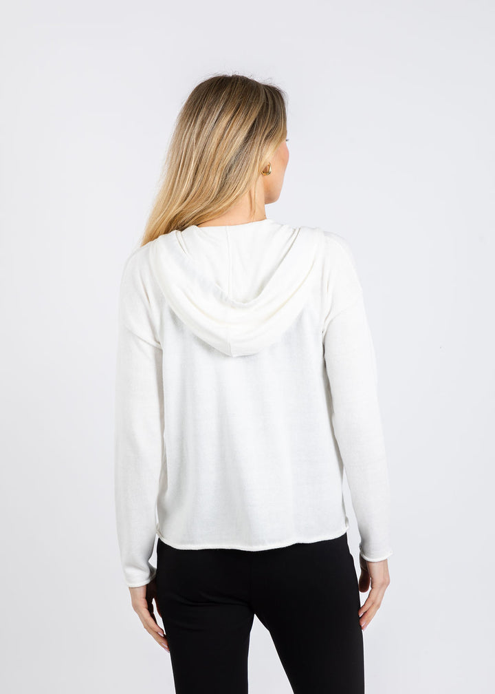 Zaket & Plover Zara Boxy Hoodie in White available at Barbara Katz