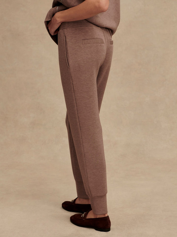 Varley The Slim Cuff Pants 27.5" in Deep Taupe Marl Fleck available at Barbara Katz