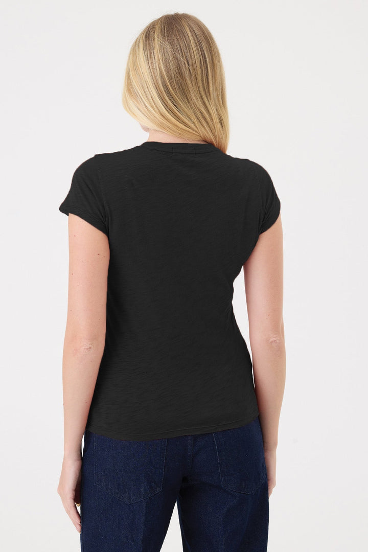 Goldie Annette Tee With Ruffle in Black available at Barbara Katz