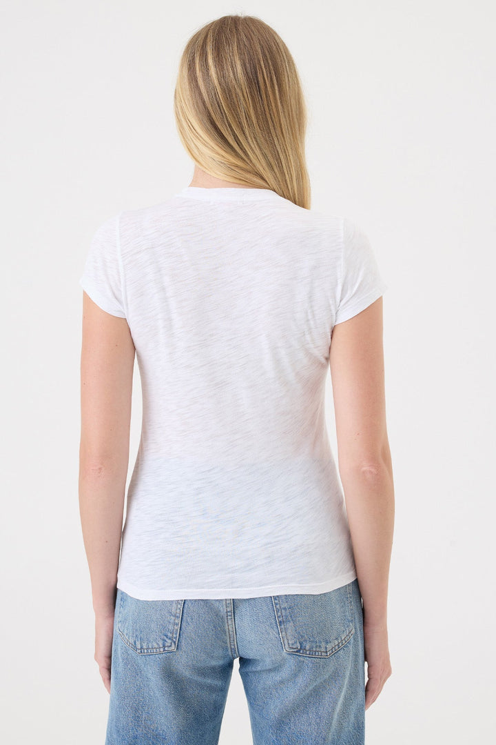 Goldie Annette Tee With Ruffle in White available at Barbara Katz