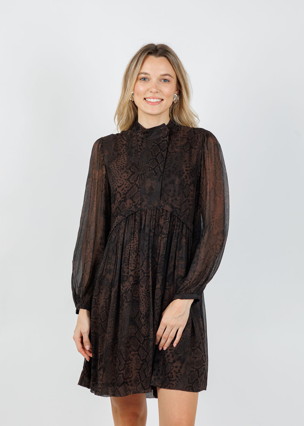 Ba&sh Simba Short Dress in Marron available at Barbara Katz