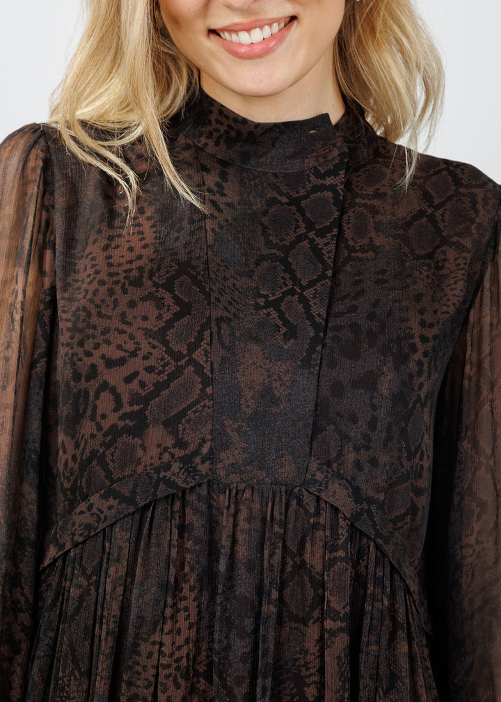 Ba&sh Simba Short Dress in Marron available at Barbara Katz