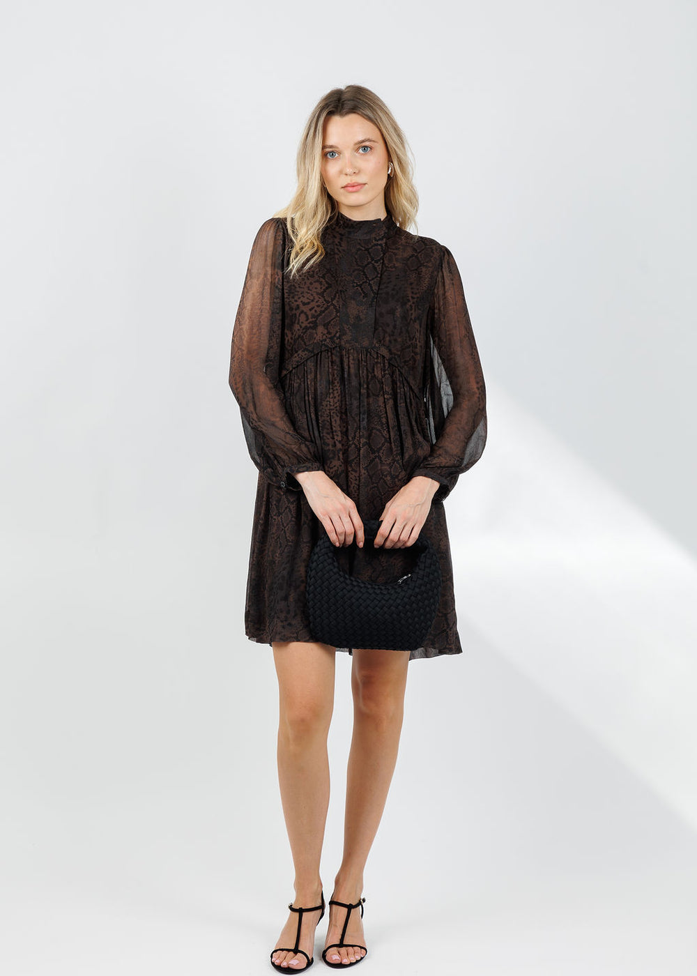 Ba&sh Simba Short Dress in Marron available at Barbara Katz