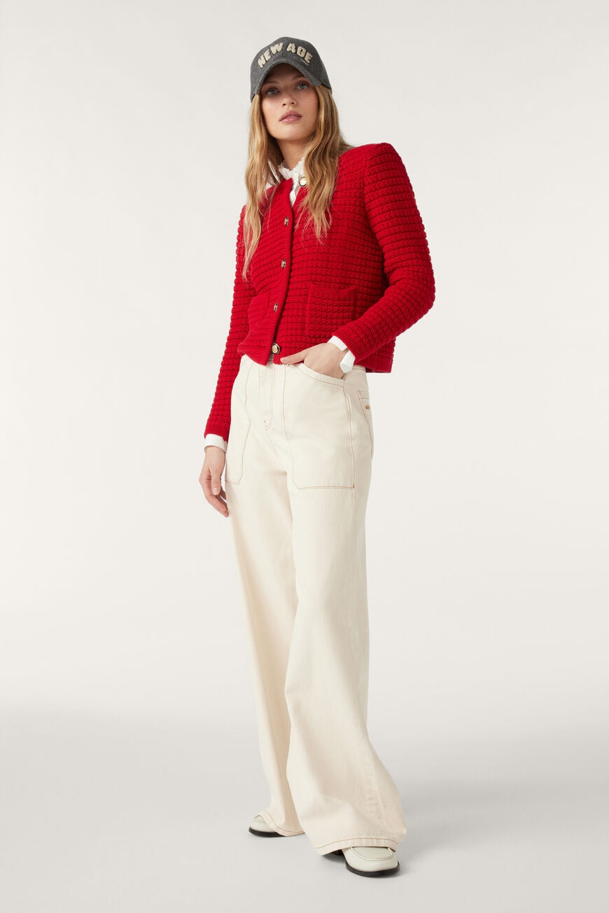 ba&sh Gaspard Cardigan - Rouge