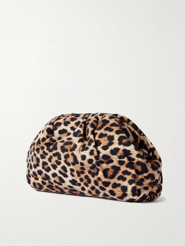 Loeffler Randall Bailey Dome Clutch in Leopard Jersey available at Barbara Katz