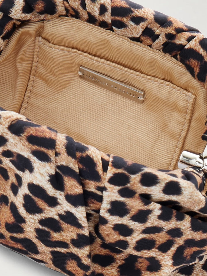 Loeffler Randall Bailey Dome Clutch in Leopard Jersey available at Barbara Katz