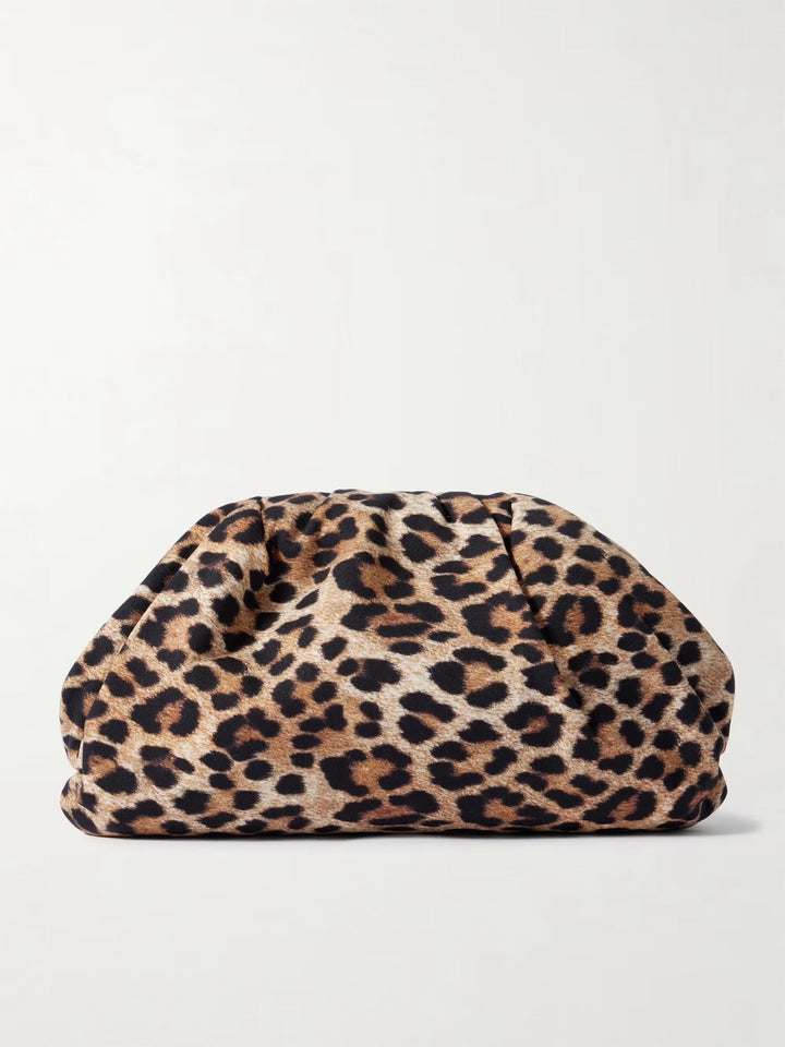 Loeffler Randall Bailey Dome Clutch in Leopard Jersey available at Barbara Katz
