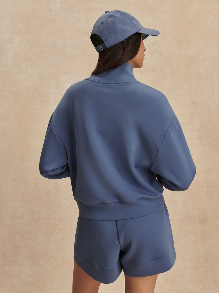 Varley Davidson Sweatshirt in Bijou Blue available at Barbara Katz