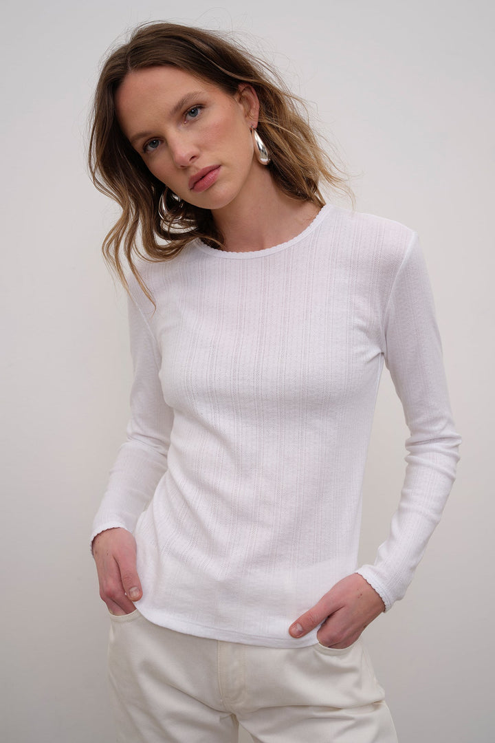 Goldie Blaire Pointelle Top available at Barbara Katz