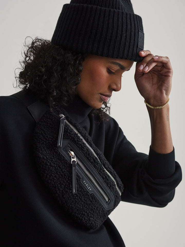 Varley Kansa Sherpa Belt Bag in Black available at Barbara Katz