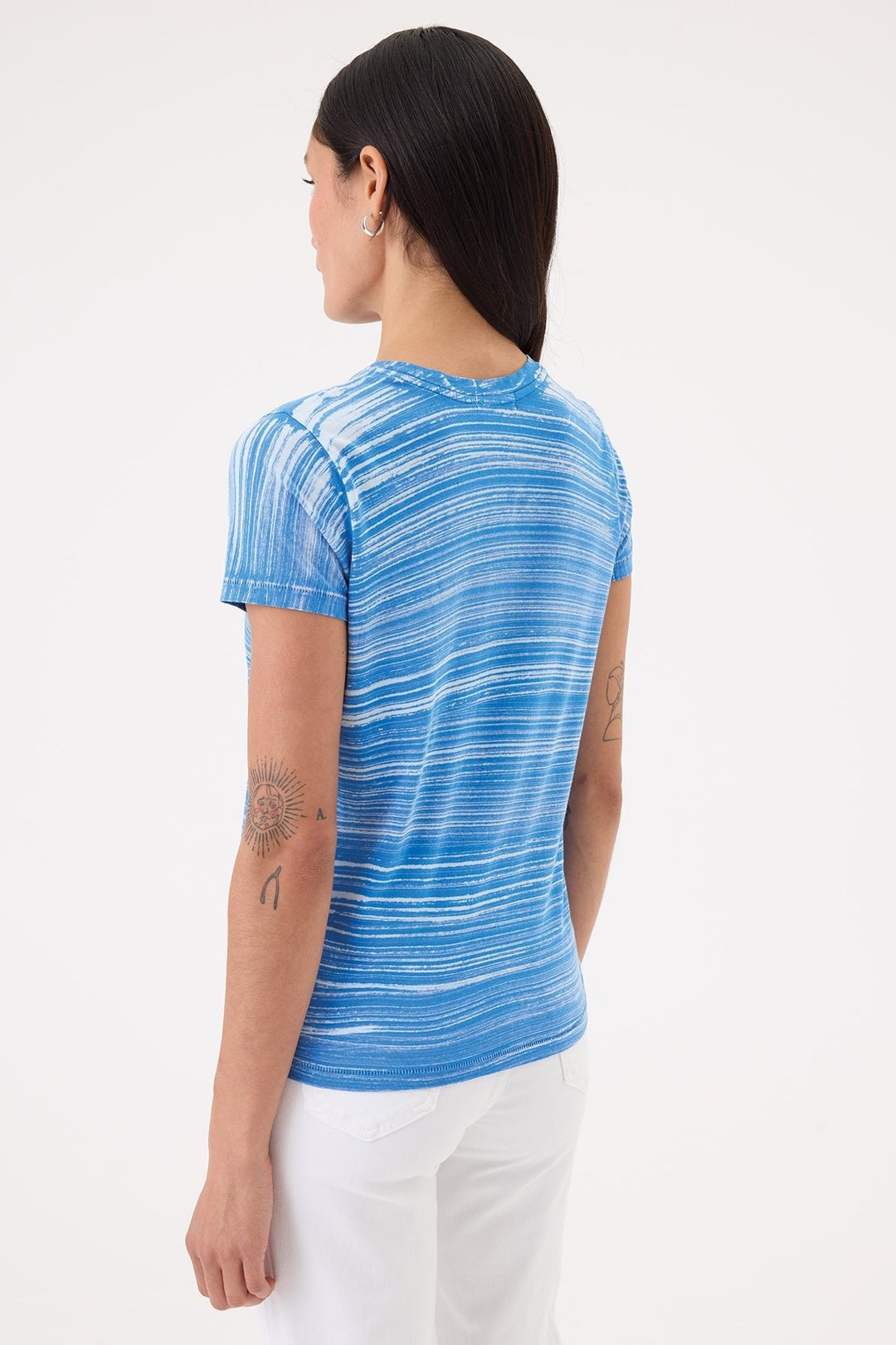 Goldie Cabana Stripe Boy Tee in Sea available at Barbara Katz