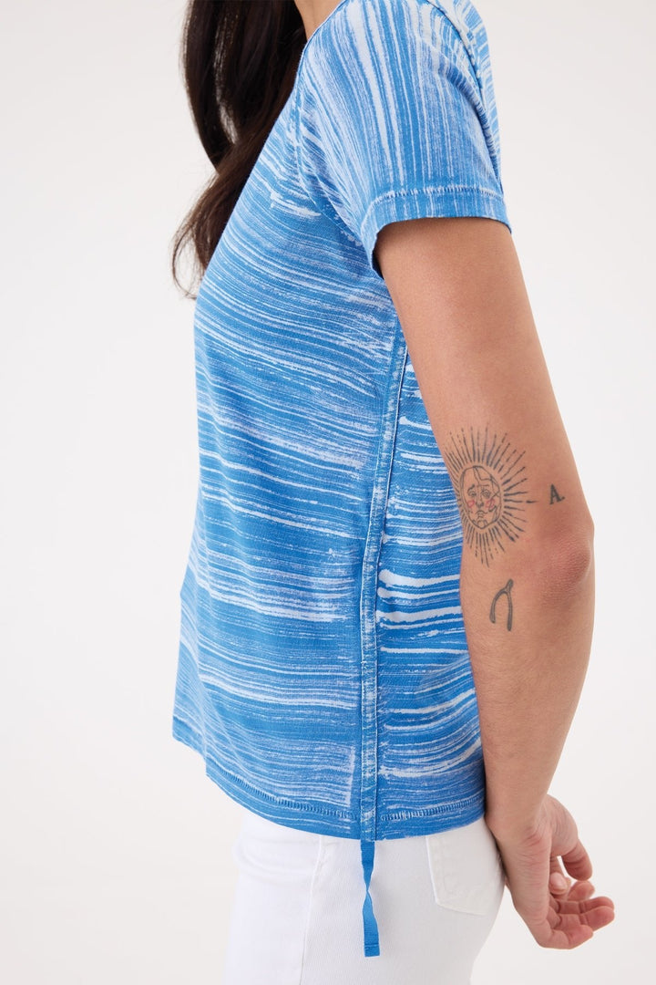 Goldie Cabana Stripe Boy Tee in Sea available at Barbara Katz