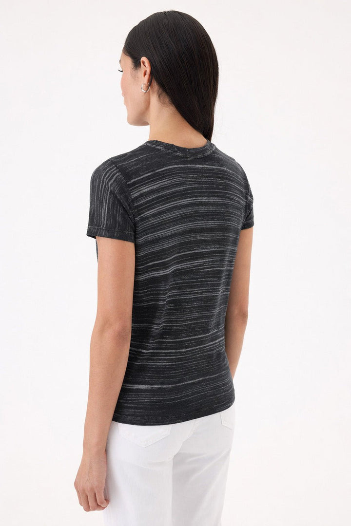 Goldie Cabana Stripe Boy Tee in Black available at Barbara Katz