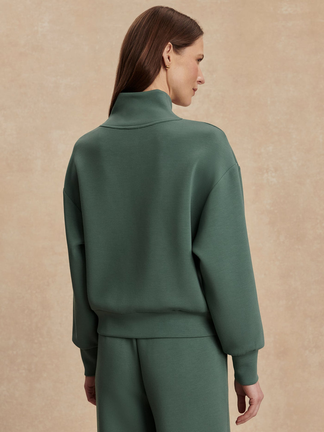 Varley Davidson Sweatshirt in Dark Forest available at Barbara Katz