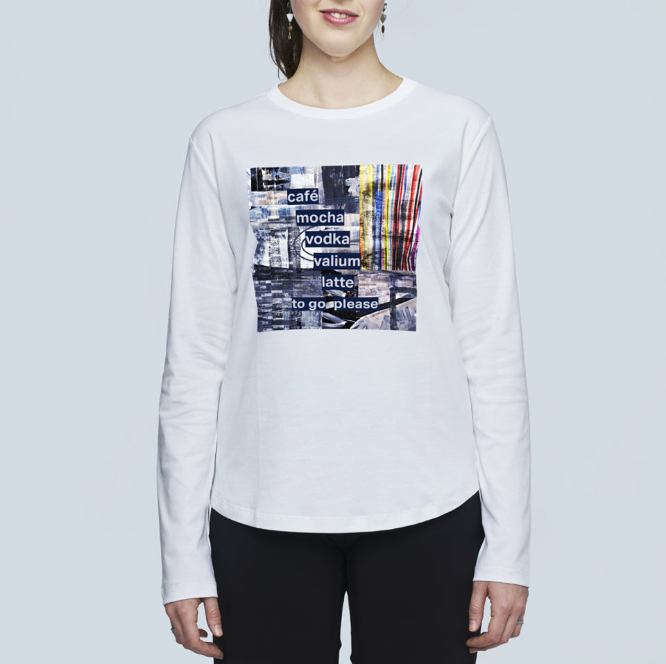 Suzi Roher The Catherine Long Sleeve Tee - Coffee in Bed available at Barbara Katz