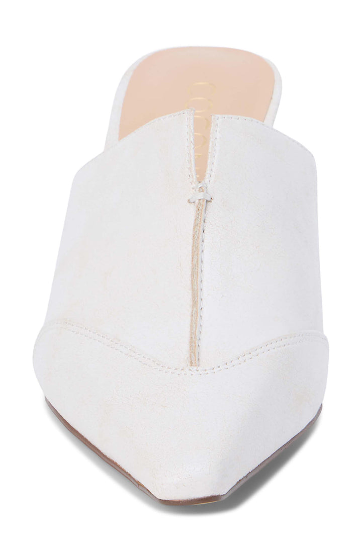 Matisse Crawford Pointed Toe Mule in White available at Barbara Katz