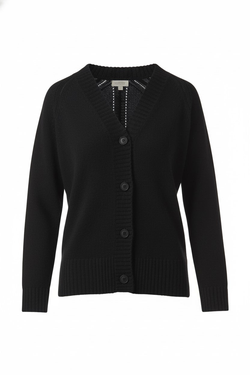 Kinross Cashmere Easy Vee Cardigan available at Barbara Katz