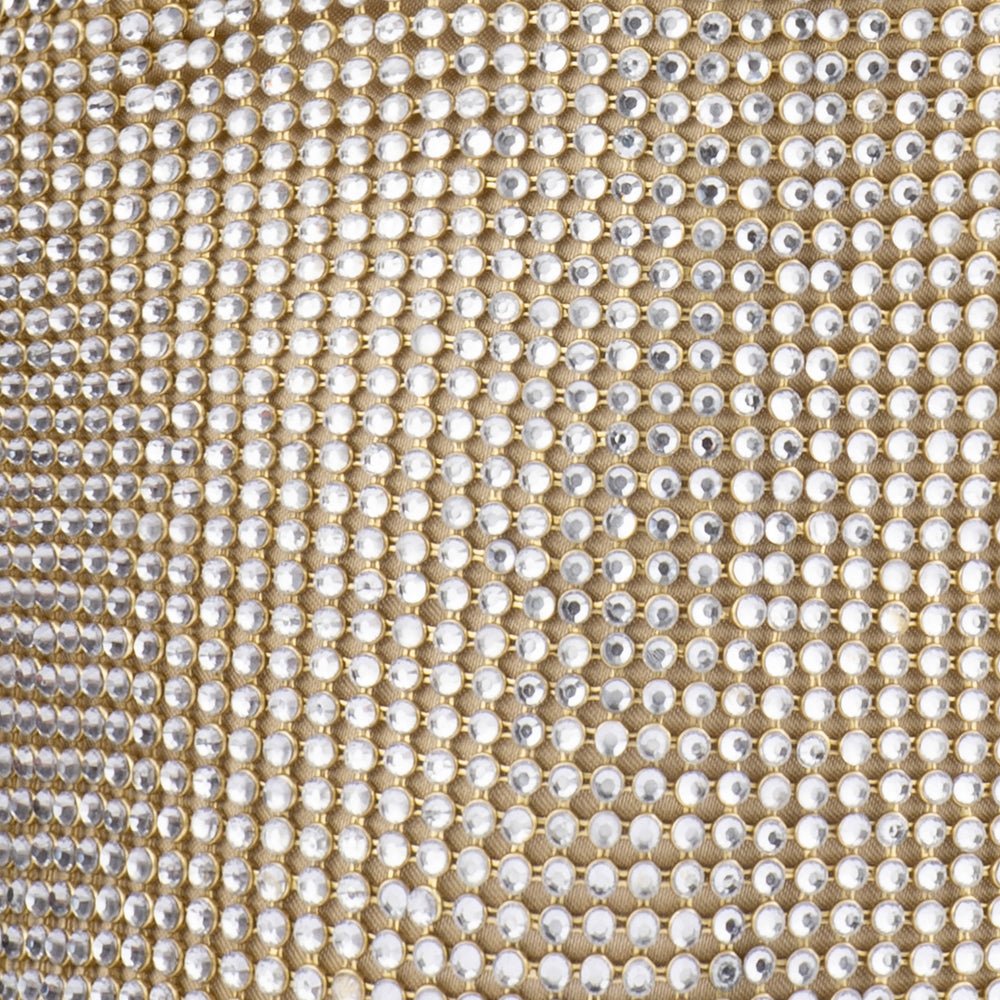 Olga Berg Ellie Crystal Mesh Handle Bag in Champagne available at Barbara Katz