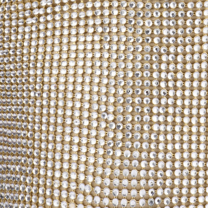 Olga Berg Ellie Crystal Mesh Handle Bag in Champagne available at Barbara Katz