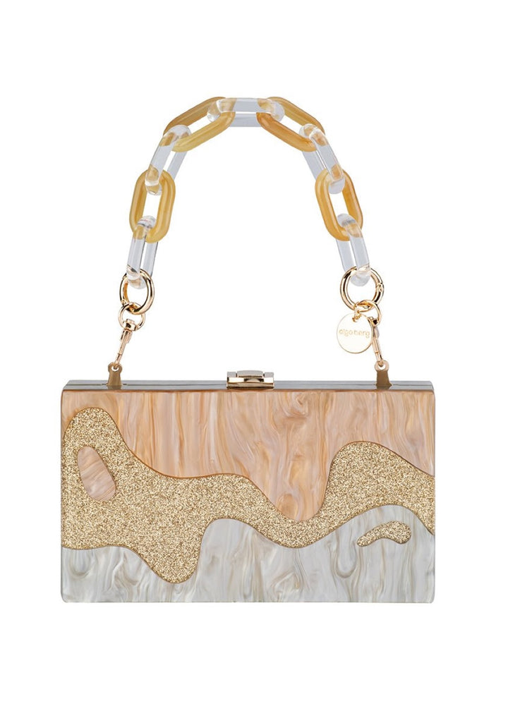 Olga Berg Erika Acrylic Wave Bag in Natural available at Barbara Katz