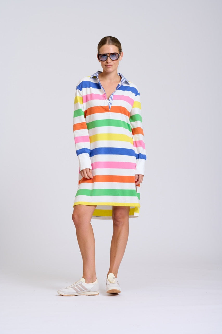 EST Summer Rugby Dress in Bright Stripe available at Barbara Katz