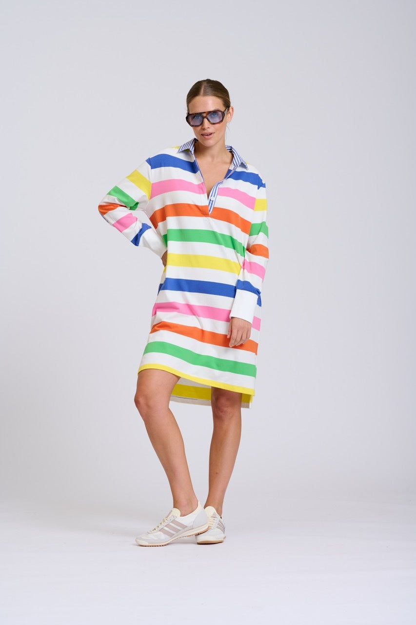 EST Summer Rugby Dress in Bright Stripe available at Barbara Katz