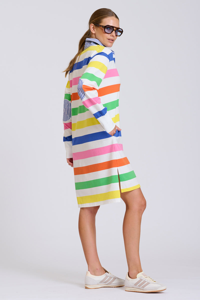 EST Summer Rugby Dress in Bright Stripe available at Barbara Katz