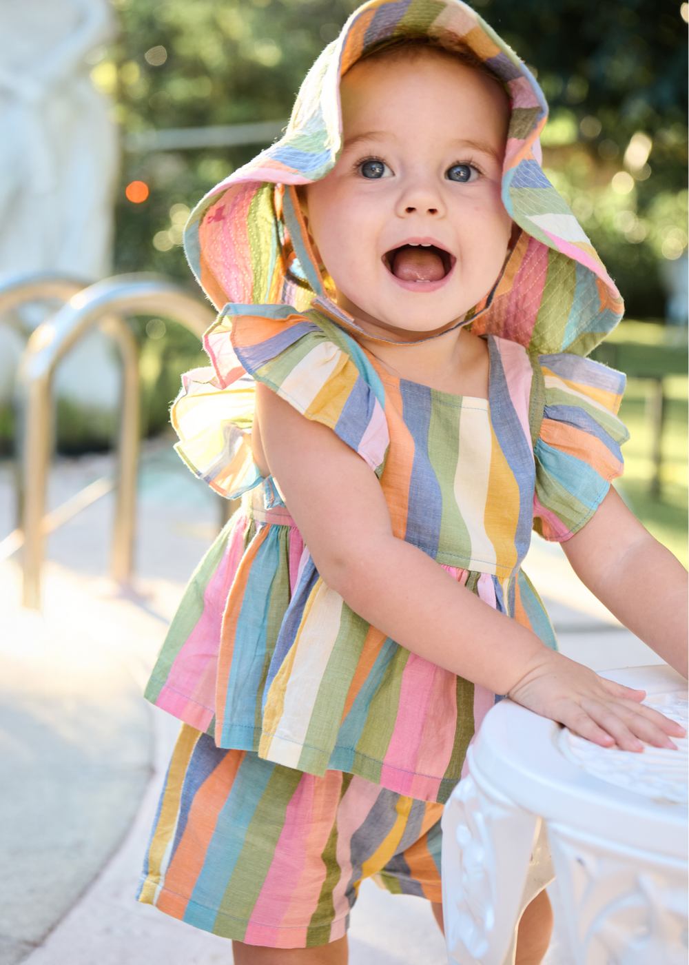 Pink Chicken Baby Girls Elsie 2-Piece Set - Parade Stripe available at Barbara Katz