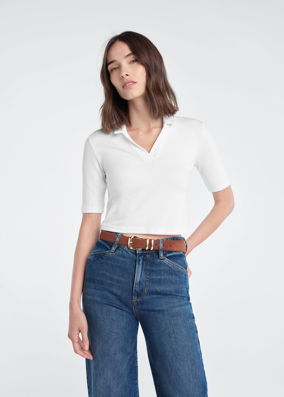 Favorite Daughter The Reading Polo in White available at Barbara Katz