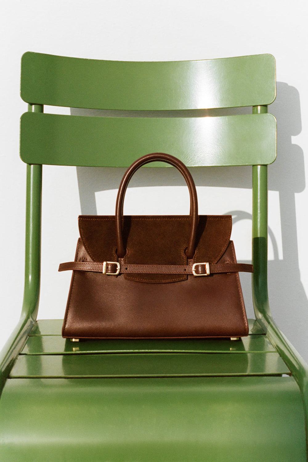 Simkhai River Small Suede Top Handle Bag in Cacao available at Barbara Katz