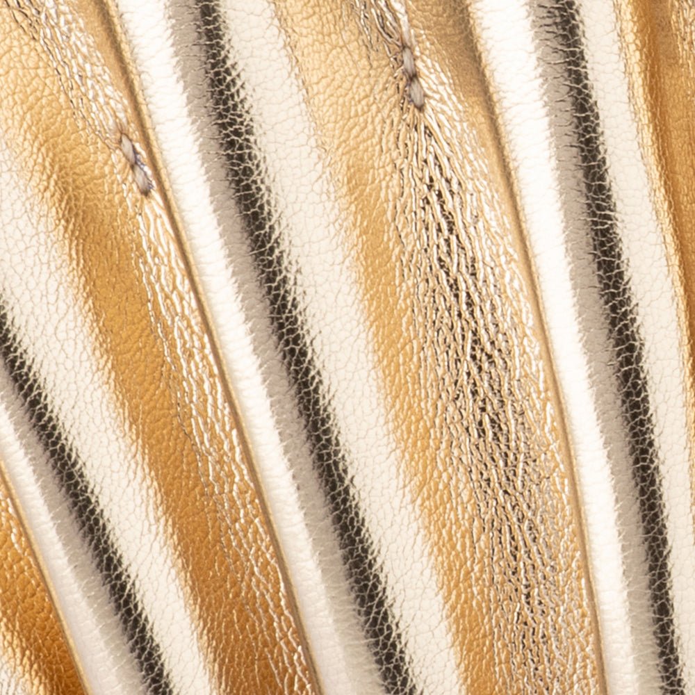 Olga Berg Hollie Pleated Clutch in Gold available at Barbara Katz