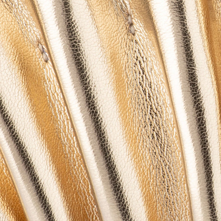 Olga Berg Hollie Pleated Clutch in Gold available at Barbara Katz