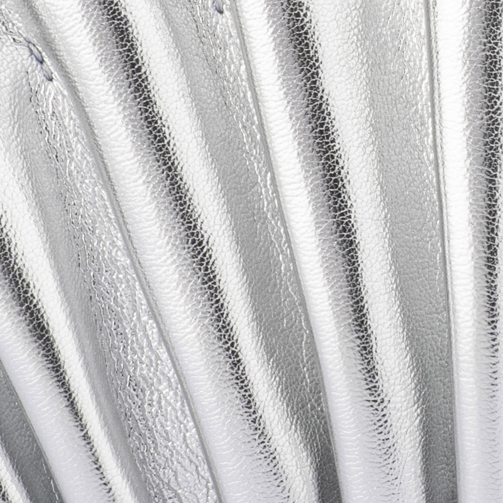 Olga Berg Hollie Pleated Clutch in Silver available at Barbara Katz