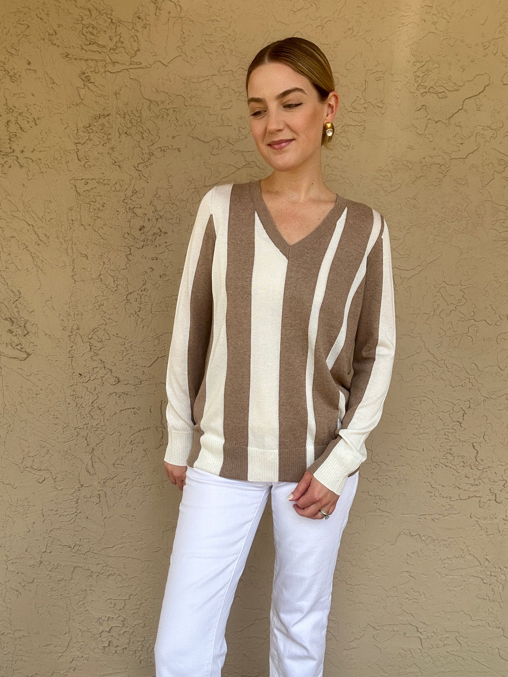 Peace of Cloth Sequin Stripe Sweater - Mushroom